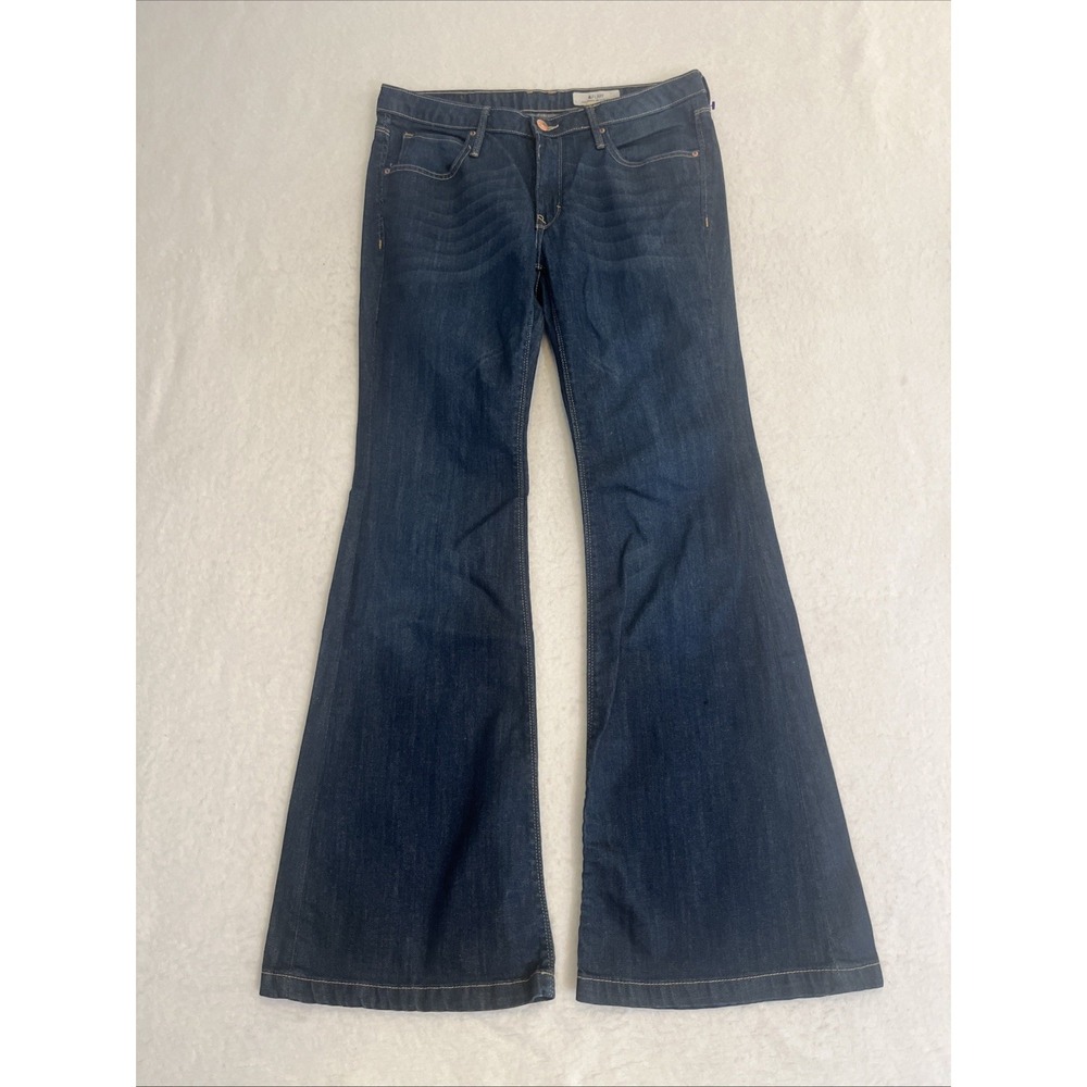 H&M Jeans Women's 30x32 Flary Wide Fit Flare Leg Medium/Dark  Wash Denim Boho
